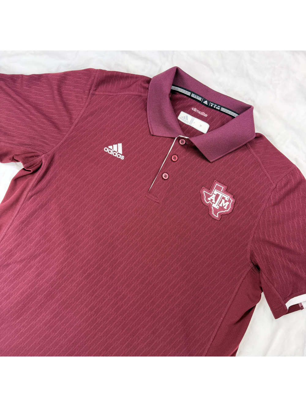 Adidas Texas A&M Aggies Polo Shirt Mens M Maroon Climalite NCAA Golf Performance